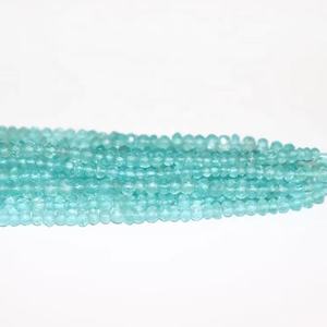Cuentas Rondelle facetadas de apatita de cielo natural, hebra de cuentas de apatita de calidad AAA - Product Image 1