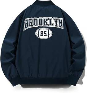 เสื้อแจ็คเก็ตเลตเตอร์แมนผู้ชายสำหรับฤดูหนาว ให้ความอบอุ่น สวมใส่สบาย คอตั้ง โลโก้ด้านหน้า กันลม คุณภาพสูง เป็นมิตรกับสิ่งแวดล้อม ราคาสมเหตุสมผล - Product Image 1