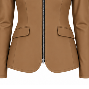 Chaqueta Ecuestre Camel para Mujer, Corte Entallado, Blazer para Montar a Caballo, Abrigo Elegante para Competencia Ecuestre, Ropa de Moda Personalizada al por Mayor - Product Image 5