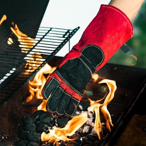 Gants de soudage en cuir de vachette pleine fleur de qualité supérieure, résistants aux flammes, pour travaux lourds, protection des mains, construction - Product Image 3