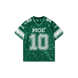 เสื้อฟุตบอลอเมริกันทรงบ็อกซี่สไตล์เรโทร แบบสั่งทำพิเศษสำหรับผู้ชาย ทรงโอเวอร์ไซส์ ตัดสั้น ผ้าตาข่าย ประดับคริสตัล พิมพ์ลายแบบซับลิเมชั่น สตรีทแวร์ Y2K - Product Image 3