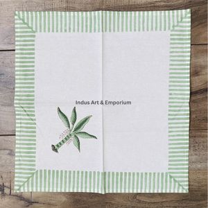 Classic Handmade Cotton Place Mat with Palm Tree Print Geometric Border Machine Washable for Home Use - Product Image 6