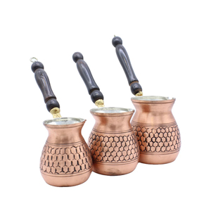Wholesale Traditional Anatolian Engraved Copper <b>Coffee</b> Pot Handcrafted Solid Copper Ibrik Briki With Heat-Resistant Wood Handle - Product Image 3