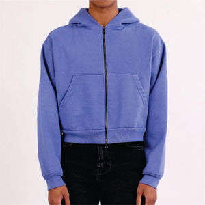 Premium Acid Wash <b>Zip</b> Hoodie Manufacturer Custom Regular Fit Fleece <b>Hooded</b> Sweatshirt Winter Breathable Eco-Friendly Unisex - Product Image 6