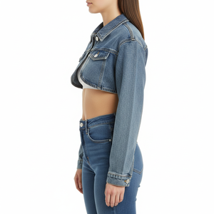 New Sexy Fashion Women's <b>Cardigan</b> Denim Jackets Long Sleeve Turn-down Collar <b>Pocket</b> Quick Dry Solid Sweet Wash Dark - Product Image 6