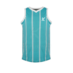 Maillot de basket personnalisé d'été léger, respirant et à séchage rapide pour homme – Uniforme d'équipe sans manches, col en V, 100 % polyester SPORTS - Product Image 1