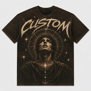 Trendy Custom Acid Wash Graphic Printed T Shirt Vintage Style Look 100% Cotton Jersey Fabric Short Sleeves T Shirt For Unisex - Product Image 1