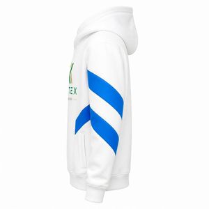 Custom Logo <b>White</b> Pullover Hoodie <b>Men</b> Blue Stripes Raglan Sleeve School Team Uniform <b>Sweatshirt</b> - Product Image 5