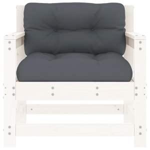 Silla de jardín modular mediana de madera de pino macizo blanca - Product Image 4