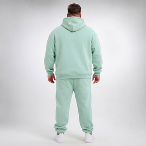 Ensemble de survêtement à capuche pour homme grande taille, 100% coton molletonné, imprimé, 2 pièces, décontracté, pour l'hiver - Product Image 4