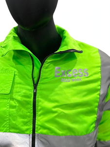<b>Men</b> High Visibility <b>Reflective</b> Strip <b>Jacket</b> Water Resistant Polyester CE Certified Stand Collar Long Sleeve Zipper Workwear - Product Image 6