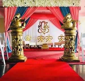 รูปปั้นพระพิฆเนศแบบดั้งเดิมทำจากเส้นใยสำหรับตกแต่งงานแต่งงานแบบอินเดีย ใช้ได้ทั้งภายในและภายนอกอาคาร - Product Image 5