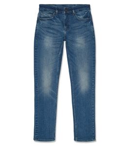 Vaqueros de mezclilla elásticos ajustados azules personalizados para hombre, con cremallera, botones, corte recto, tiro medio, oscuros, tallas grandes, estilo casual de invierno - Product Image 5