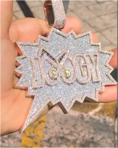 Colgante de Moissanita VVS Personalizado con Diseño de Letra de Nombre, Chapado en Oro Blanco, con Incrustaciones de Diamantes - Product Image 5