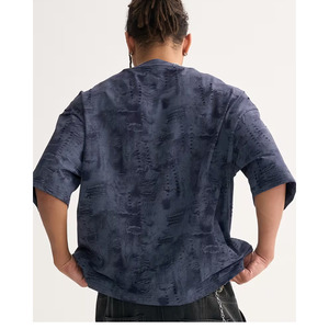 Ropa de Punto Informal para Hombre, 100% Algodón, Talla Grande, Logotipo Personalizado, Color Sólido, Antiarrugas, 260 Gramos de Peso de Tela, Servicio OEM, Estampado - Product Image 6