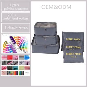 Cheap 6 Pcs Compression Luggage Set <b>Suitcase</b> Organizers Organizer Grey Personal Packing Cubes Travel Bag - Product Image 2