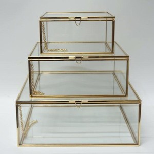 Caja de Joyería Cuadrada de Vidrio y Metal, Estilo Elegante y Lujoso, para Guardar Joyas, Decoración para el Hogar - Product Image 5