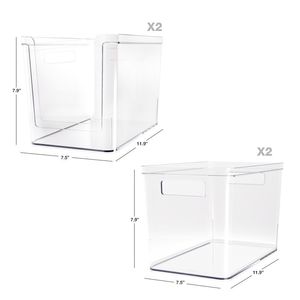 Ensemble de 4 bacs de rangement transparents en plastique pour garde-manger - Product Image 4