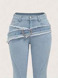 HAMIO SPORTS Últimas Novedades en Jeans de Mezclilla para Mujer, Pantalones Acampanados a la Moda, Cintura Alta, Impermeables, para Invierno - Product Image 2