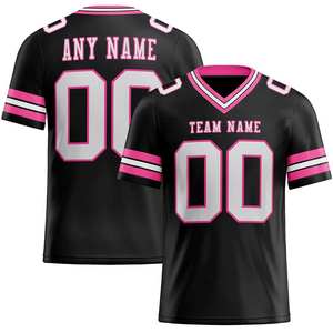Maillot de football américain personnalisé blanc à col en V et manches courtes en mesh avec nom et numéro d'équipe imprimés par sublimation, coupe classique pour adultes - Product Image 2