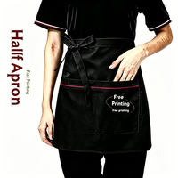 Customizable Polyester Textile Brown Sleeved Apron with 1-4 Pockets Custom Logo & Name for Cleaning Supplies Work Suit