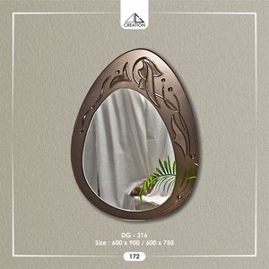 Espejo de Forma Irregular Hecho a Mano con Marco en Tono Bronce y Diseño de Ranura en V, Decoración Artística Ecológica, Irrompible y Duradera - Product Image 2