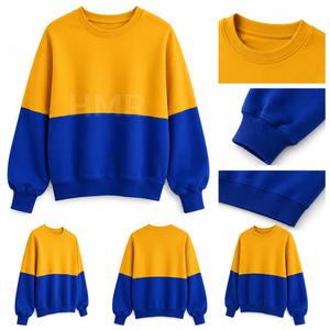 Sweat-shirt personnalisé HMR Sorority Sisterhood, col rond, manches longues, bleu jaune, coton tricoté, vêtements d'automne - Product Image 6