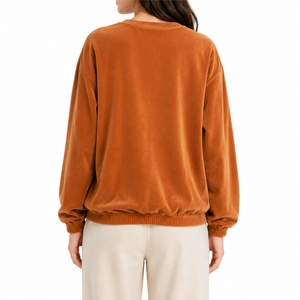 Sweat-shirt long surdimensionné en velours pour femme, doux, confortable, élégant, décontracté, respirant, séchage rapide, doublé, idéal pour l'automne - Product Image 2
