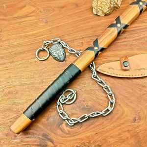 Hacha Nórdica Forjada a Mano Ragnar Lothbrok, Hacha Medieval con Cuchilla Barba de Tigre, Mango con Envoltura de Cuero, Hacha para Camping y Caza, Regalo - Product Image 4