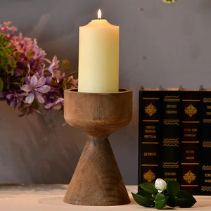 Portavelas de Madera, Navidad, Ramadán, Ecológico, Vintage, Clásico, Hecho a Mano, Accesorio Único, Recipiente Vacío, Multiusos - Product Image 6