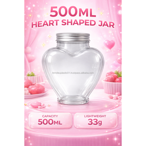 High Quality 500ml PET Plastic Clear Jar with 55mm Twist Cap for Beverage Packaging for Juice - Product Image 1