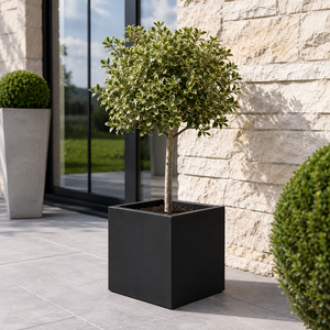 Bulk Order Graphite Fiberglass <b>Box</b> Cube Flower Planter Matte Stone Finish Home Balcony 5 Size Set 30-70cm - Product Image 3