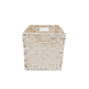 <b>Square</b> Water Hyacinth Eco-Friendly Storage <b>Basket</b> with Handle for Home Organization Modern Style Multifunctional Design - Product Image 1