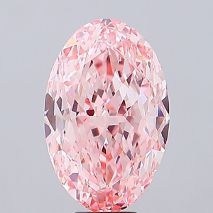 Diamant ovale de luxe rose vif fantaisie, cultivé en laboratoire, certifié IGI, clarté VS1, taille excellente, diamant CVD non monté pour la création de bijoux fins. - Product Image 1