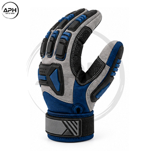 Guantes de Trabajo Industriales Azul Grisáceo, con Protección Completa en los Dedos y Nudillos, Palma Reforzada, Cierre Ajustable en la Muñeca, Guantes de Trabajo Personalizados - Product Image 4