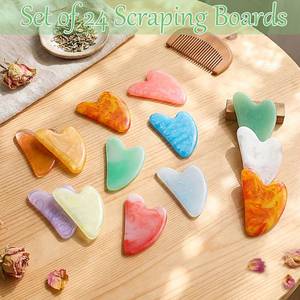 Outil Gua Sha artisanal en résine et quartz rose pour la décoration intérieure, style amour, grattoir de massage corporel naturel - Product Image 4