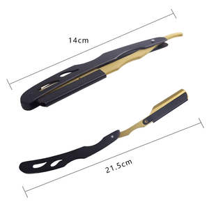 Navaja de Afeitar Recta de Alta Calidad para Hombre, de Acero Inoxidable, Portátil, Recargable, con Cuchilla Intercambiable para Cejas y Barba - Product Image 6