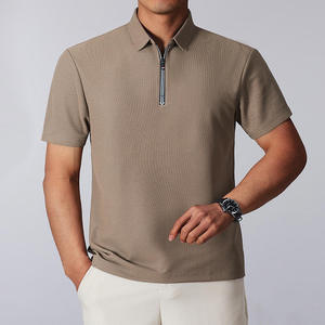 Camiseta de Negocios para Hombre, Estilo Veraniego, Cierre de Media Cremallera, con Logotipo Imprimible, Tendencia Transfronteriza - Product Image 5