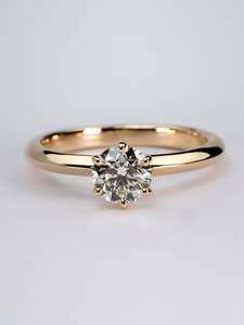 Anillo Solitario de Diamante Cultivado en Laboratorio de Corte Redondo de 1.00 ct, Oro Amarillo de 18K/14K/10K, Joyería Fina Minimalista para Compromiso y Boda, Venta al Por Mayor - Product Image 5