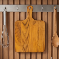 Planche à découper en teck naturel massif à 100 %, design ergonomique en forme de palette, ustensile de cuisine écologique, durable, de haute qualité, lisse