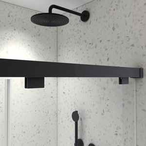 Porta Doccia Scorrevole Doppia Senza Telaio da 60 Pollici, Stile Nord Americano, Nero Opaco, Vetro Temperato 8mm con Funzione di Chiusura Morbida Regolabile - Product Image 3