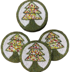 Stylish Handmade Seed Beads <b>Coasters</b> with Festival Design Table Decor <b>Beaded</b> <b>Coasters</b> with Embroidery With Custom Design - Product Image 4