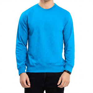 Sudadera de Cuello Redondo para Hombre, Color Sólido, Corte Regular, Tejido de Algodón, Informal, para Otoño - Product Image 6