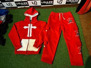 2026 Men's Tracksuit Custom Logo With <b>Embroidery</b> 100% Cotton Fleece 450Gsm Tracksuit For Men - Product Image 1