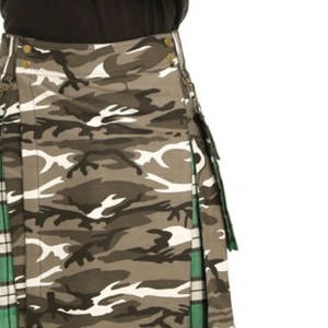 Meilleure Vente Kilt Hybride Camouflage à Plis Tartan avec Poches Ajustement Réglable 2026 - Product Image 4