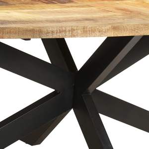 Table à manger en bois de manguier avec pieds noirs - Product Image 4