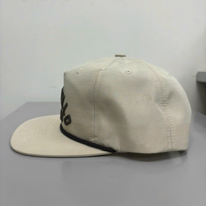 Casquette Snapback 5 Panneaux Beige Personnalisée avec Logo Brodé en 3D, Légère, Protection UV, en Nylon Haute Performance - Product Image 2