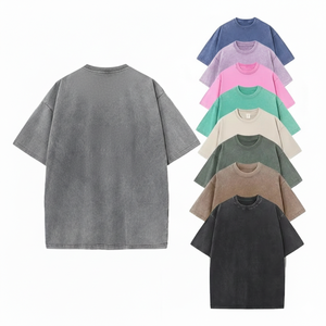 Camiseta Oversize de Algodón 100% Tejido, Lavado Ácido, Gris, de Alto Gramaje (230g), Lisa, Estilo Streetwear, con Logotipo Personalizado Impreso en Serigrafía - Product Image 2