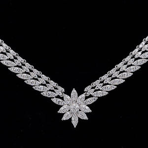 AMBER JEWELS - Collar de Lujo para Mujer en Oro Blanco con Diamante Natural Certificado por IGI, Corte Brillante Redondo, Color D, para Boda - Product Image 2