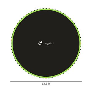 "12FT/14FT <b>Trampoline</b> Mat Replacement with 72/80 V Hooks and 5.5" Springs-Green Home Use PP & EPE Materials Rectangle Shape" - Product Image 3
